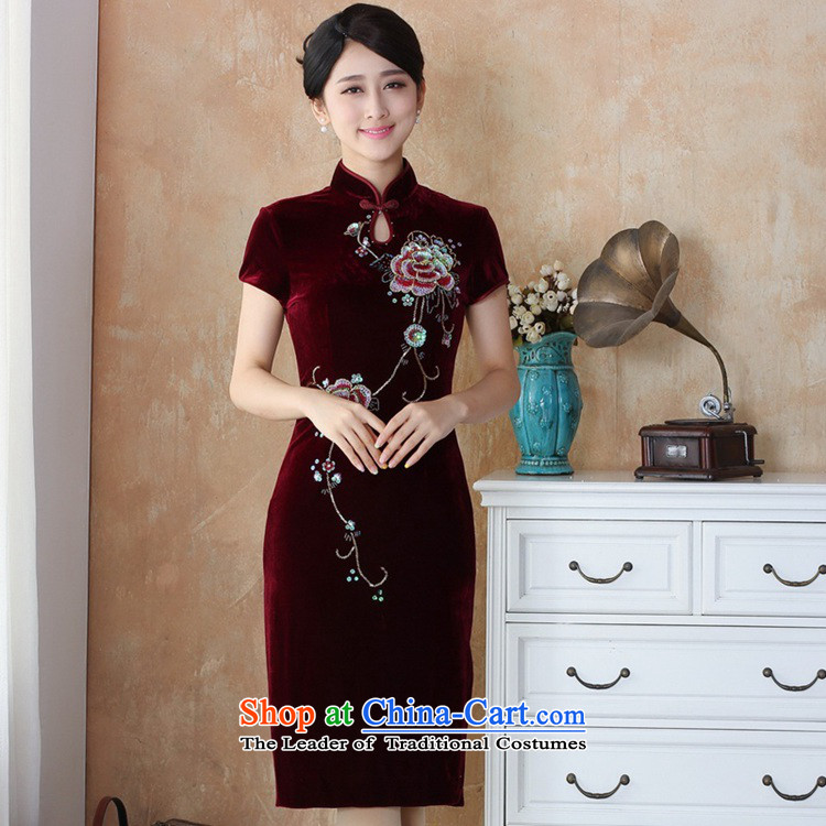To Green, autumn and winter new women Tang Dynasty Silk Cheongsam scouring pads in the Pearl River Delta, Sau San manually staple cheongsam dress -4# long M picture, prices, brand platters! The elections are supplied in the national character of distribution, so action, buy now enjoy more preferential! As soon as possible.