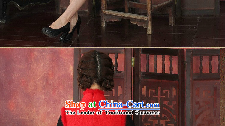 Floral qipao Tang dynasty women for winter cheongsam thick composite lace collar rabbit hair for jubilation cheongsam dress cheongsam dress red L picture, prices, brand platters! The elections are supplied in the national character of distribution, so action, buy now enjoy more preferential! As soon as possible.