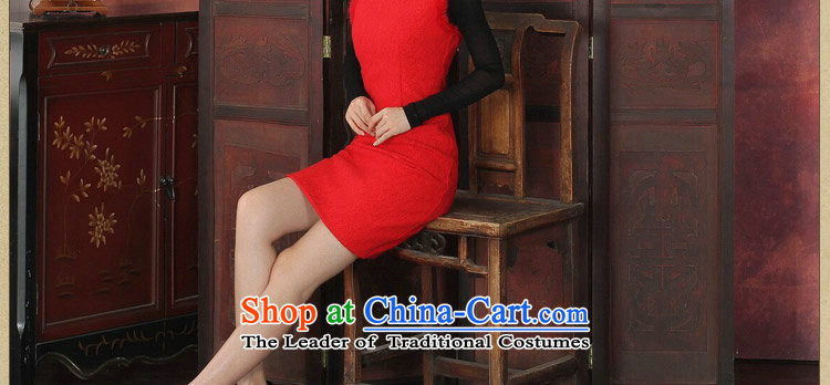 Floral qipao Tang dynasty women for winter cheongsam thick composite lace collar rabbit hair for jubilation cheongsam dress cheongsam dress red L picture, prices, brand platters! The elections are supplied in the national character of distribution, so action, buy now enjoy more preferential! As soon as possible.