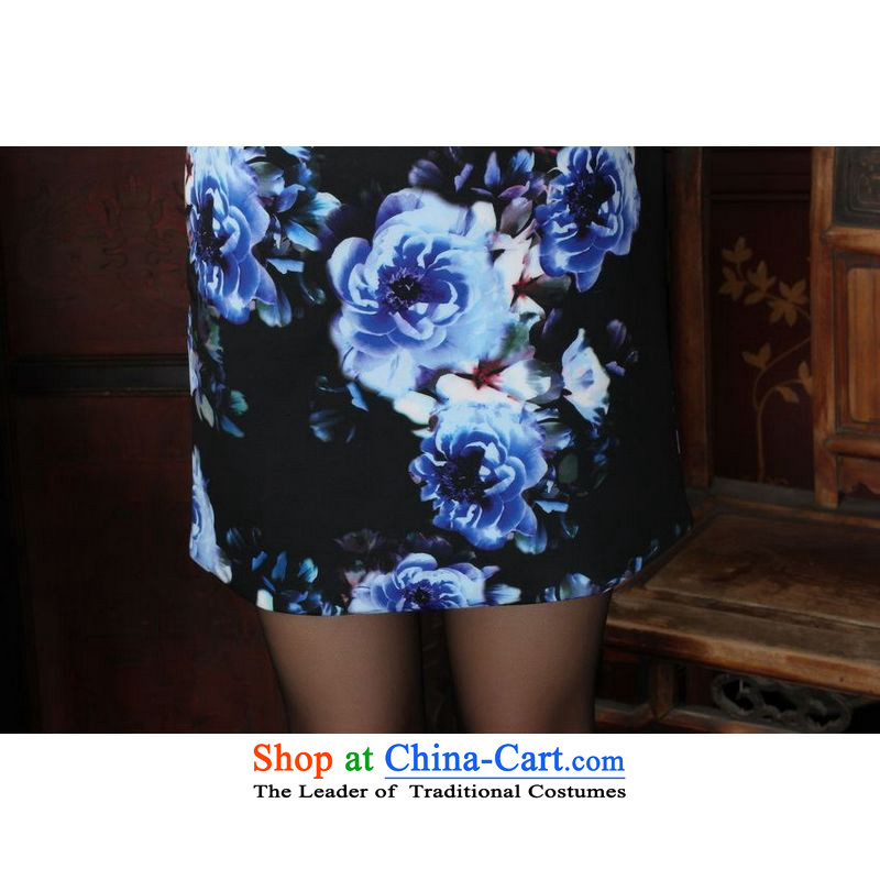 Ms Au King Mansion to Chinese improved cheongsam dress short skirt for winter new superior wool Y0028 qipao picture color Sau San 34/M, intended Jing Ge , , , shopping on the Internet
