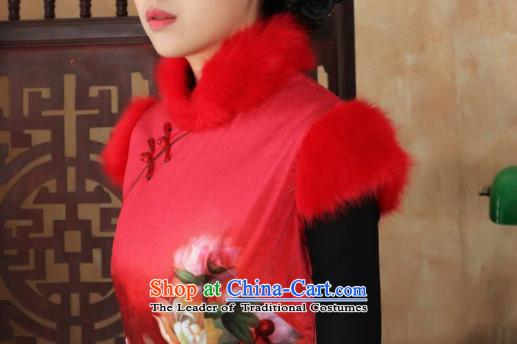 Ms Au King Mansion to Chinese improved cheongsam dress short skirt for winter new Superior Plus cotton wool 34/M qipao red pictures Sau San, prices, brand platters! The elections are supplied in the national character of distribution, so action, buy now enjoy more preferential! As soon as possible.