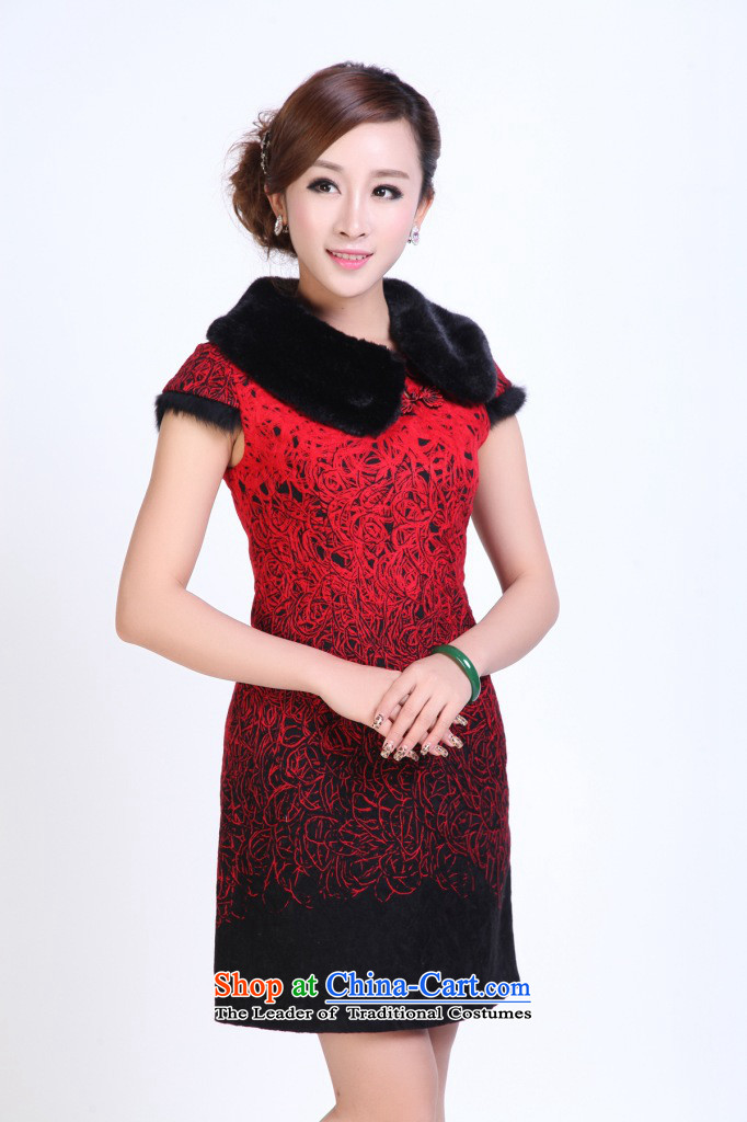 Floral qipao Tang dynasty women autumn and winter stylish Gross Gross for improved qipao? skirt manually take deductions cheongsam dress bows White XL Photo, prices, brand platters! The elections are supplied in the national character of distribution, so action, buy now enjoy more preferential! As soon as possible.