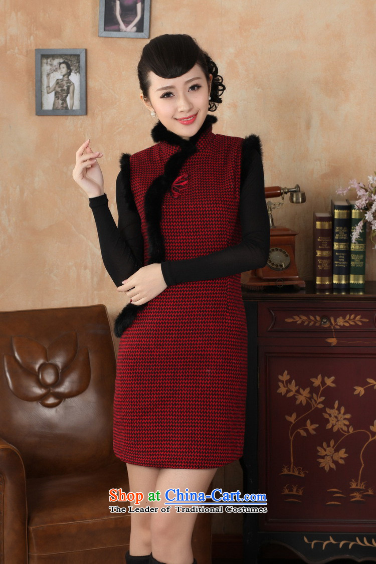 Ms Au King Mansion to Chinese improved cheongsam dress short skirt for winter new improved grid wool is reminiscent of the rabbit hair for a qipao Y0031 RED 40/XXL picture, prices, brand platters! The elections are supplied in the national character of distribution, so action, buy now enjoy more preferential! As soon as possible.