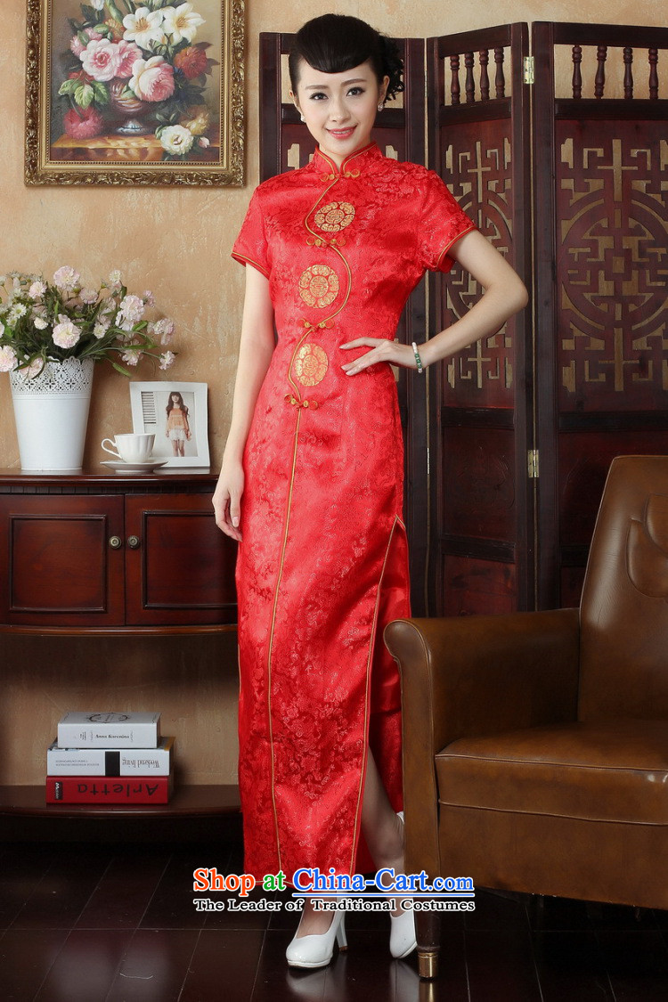 158 Jing Ms. Tang dynasty qipao Mock-neck damask cheongsam dress long skirt red 3XL picture, prices, brand platters! The elections are supplied in the national character of distribution, so action, buy now enjoy more preferential! As soon as possible.