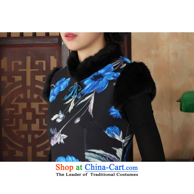 158 Jing Ms. Tang dynasty qipao improved winter cheongsam collar Foutune of dress dresses 2XL, color pictures to jing shopping on the Internet has been pressed.
