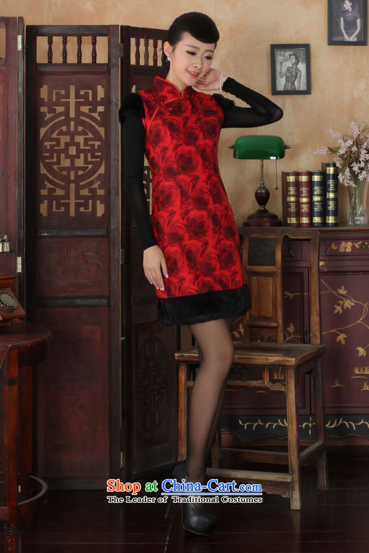 158 Jing Ms. Tang dynasty qipao improved winter cheongsam collar Foutune of dress dresses red S picture, prices, brand platters! The elections are supplied in the national character of distribution, so action, buy now enjoy more preferential! As soon as possible.