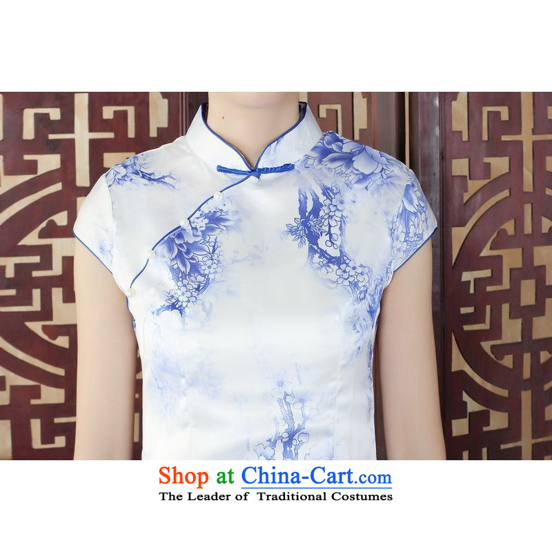 158 Jing Ms. Tang dynasty qipao improved summer collar is pressed qipao stamp Foutune of dress dresses J5131 map color M 158 jing shopping on the Internet has been pressed.