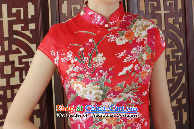 158 Jing Ms. Tang dynasty qipao improved summer qipao Mock-neck peony flowers dress dresses -B RED L picture, prices, brand platters! The elections are supplied in the national character of distribution, so action, buy now enjoy more preferential! As soon as possible.