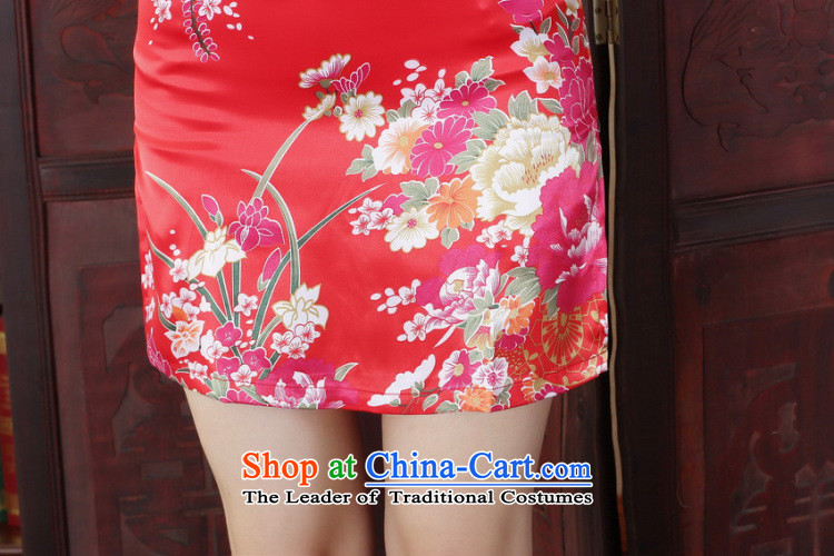 158 Jing Ms. Tang dynasty qipao improved summer qipao Mock-neck peony flowers dress dresses -B RED L picture, prices, brand platters! The elections are supplied in the national character of distribution, so action, buy now enjoy more preferential! As soon as possible.