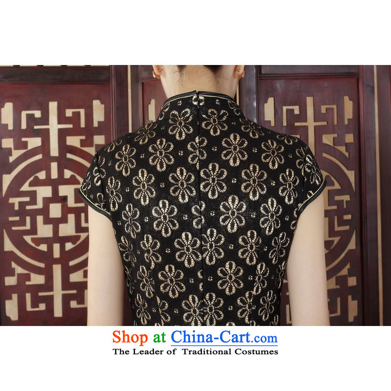 158 Jing Lady Jane Nga stylish improved Sau San lace short cheongsam dress of Chinese cheongsam dress suit the new -A black M 158 jing shopping on the Internet has been pressed.
