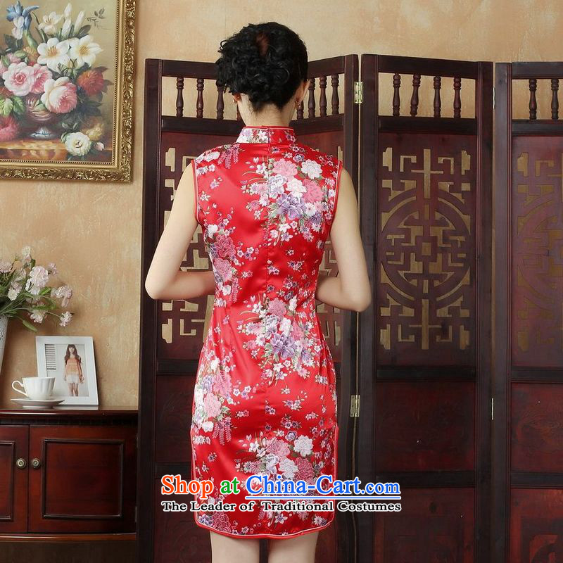158 Jing Ms. Tang dynasty qipao improved summer collar is pressed qipao stamp Foutune of dress dresses J5023 2XL, red 158 jing shopping on the Internet has been pressed.