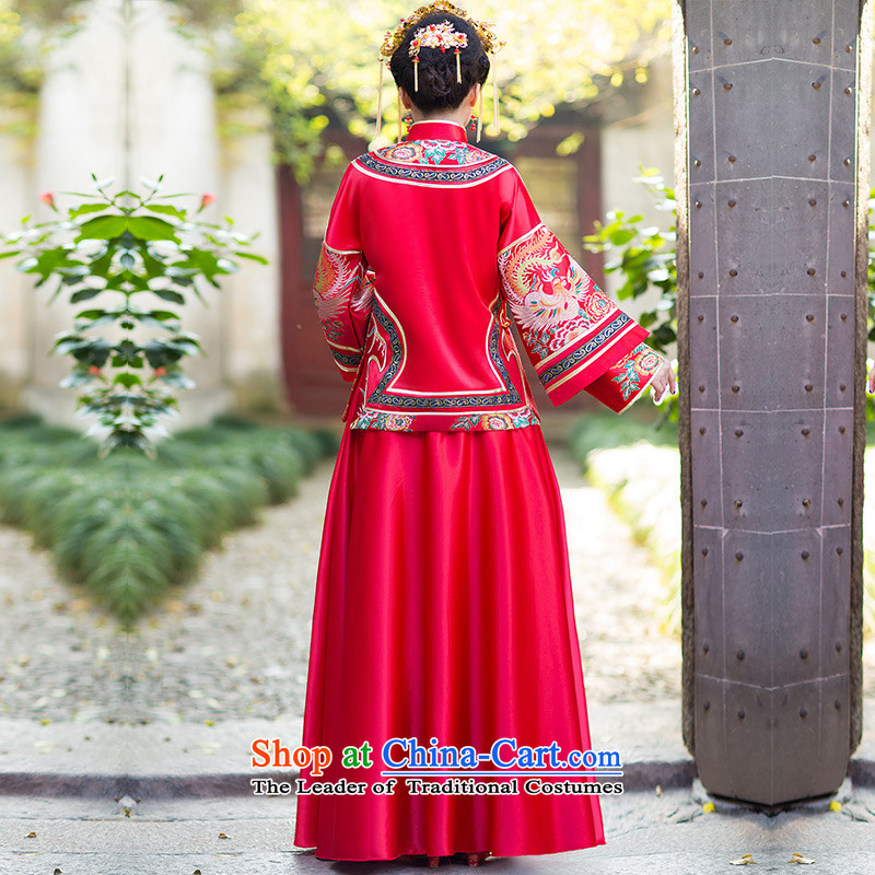  The Gradual Bong-New Chinese mslover costume bride-hi-long-sleeved retro collar wedding dress uniform Soo Wo Service bows XH141201 red s name, Lisa (MSLOVER) , , , shopping on the Internet