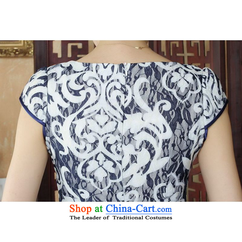 158 Jing Lady Jane Nga embroidery cheongsam dress summer improved qipao white highstreet Sau San dresses , 158 M, Maoming D0233 shopping on the Internet has been pressed.