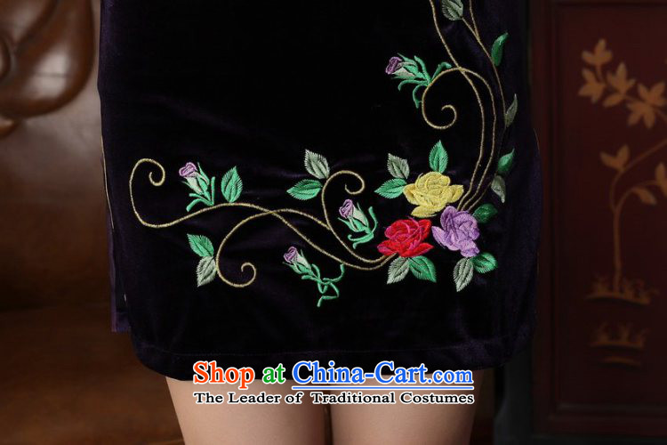 158 Jing new Superior Stretch Wool qipao seven gold Autumn and Winter, dresses cuff dresses -B purple L picture, prices, brand platters! The elections are supplied in the national character of distribution, so action, buy now enjoy more preferential! As soon as possible.