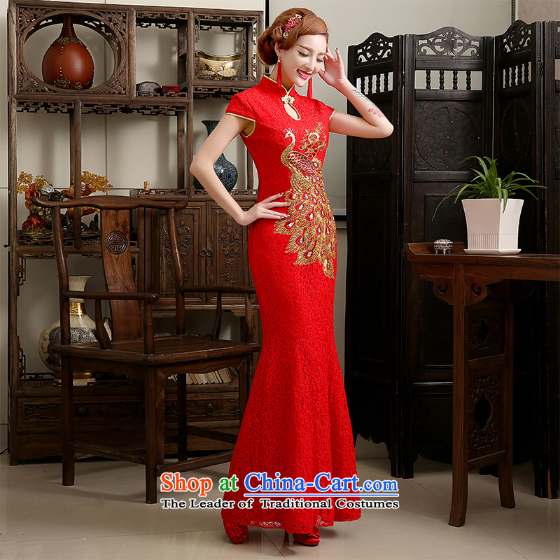 Noritsune bride long antique dresses 2014 new chinese red flag wedding dress wedding services improved qipao crowsfoot bows pregnant women given clothes red XL, noritsune bride shopping on the Internet has been pressed.