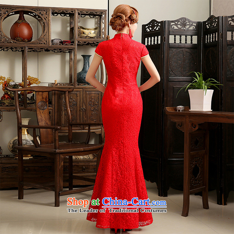 Noritsune bride long antique dresses 2014 new chinese red flag wedding dress wedding services improved qipao crowsfoot bows pregnant women given clothes red XL, noritsune bride shopping on the Internet has been pressed.