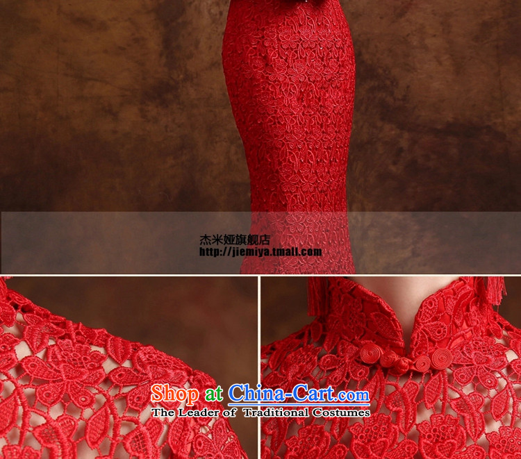 Jie mija bows Service Bridal Fashion 2015 new red lace retro improved marriage long dress qipao autumn and winter XXL picture, prices, brand platters! The elections are supplied in the national character of distribution, so action, buy now enjoy more preferential! As soon as possible.