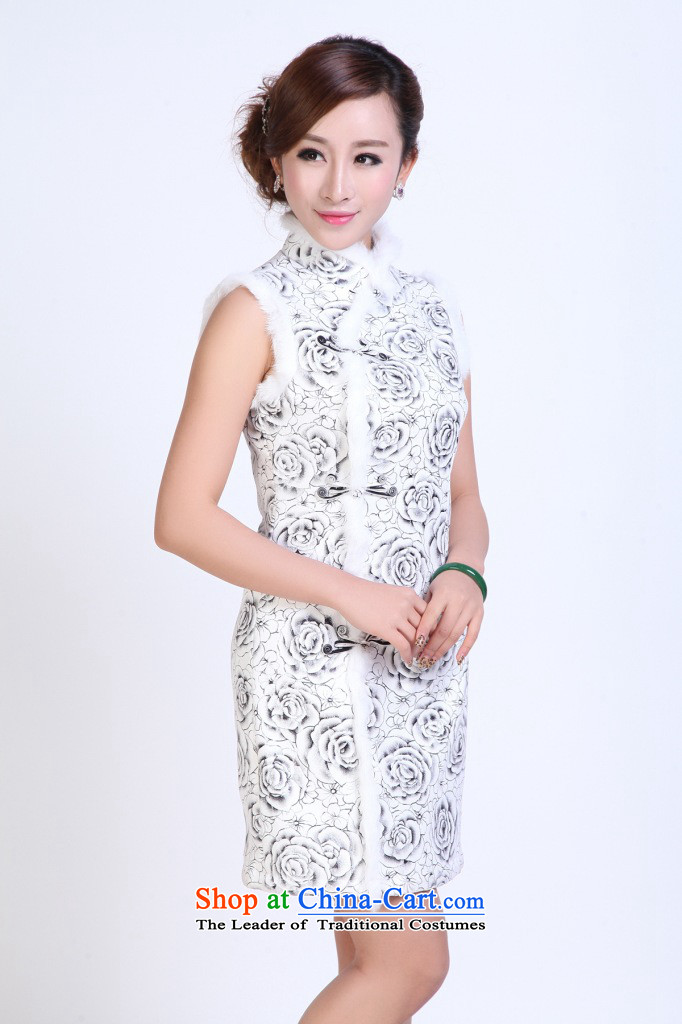 Dan smoke autumn and winter cheongsam dress Tang Dynasty Chinese collar skin rabbit hair improved qipao thin elegant qipao gown picture color annual M picture, prices, brand platters! The elections are supplied in the national character of distribution, so action, buy now enjoy more preferential! As soon as possible.