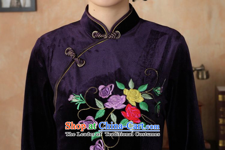 Ms Au King Mansion to new Superior Stretch Wool qipao seven gold Autumn and Winter, dresses cuff dresses -B purple M picture, prices, brand platters! The elections are supplied in the national character of distribution, so action, buy now enjoy more preferential! As soon as possible.