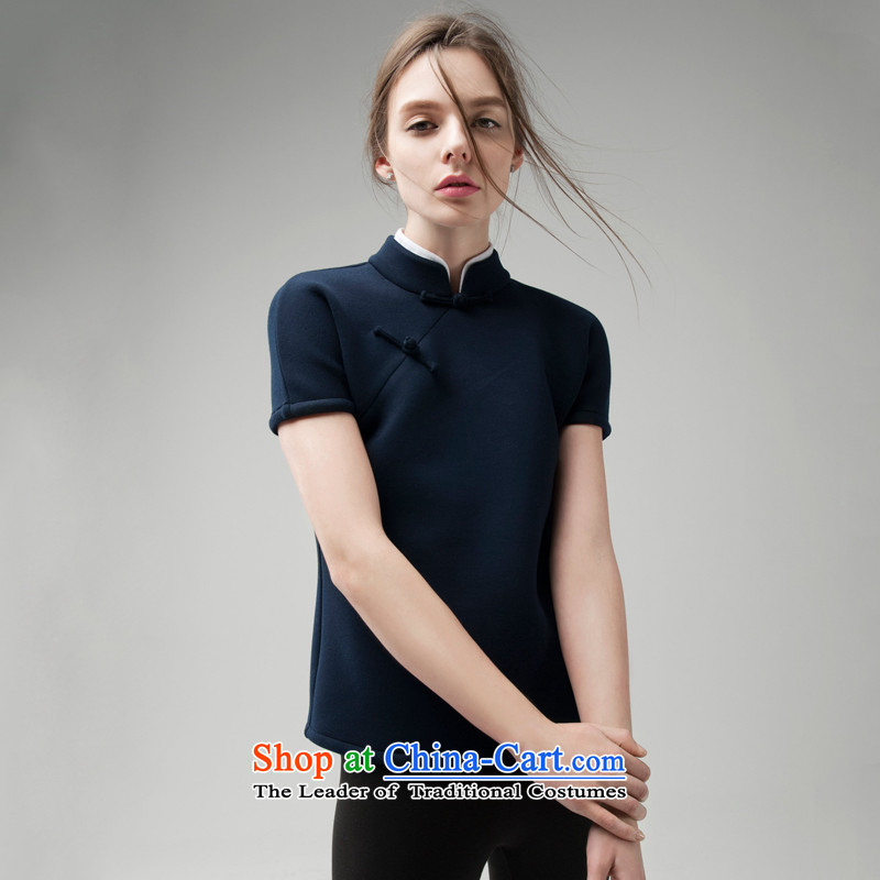 Seventy-Tang Chun short shirt qipao 2015 Chinese Tang dynasty improved female vest national wind retro Women warm thick short-sleeved new Han-ramp up tray clip art blue ), NT 2.7 Small PUERTORRICANS Tang (seventang design) , , , shopping on the Internet