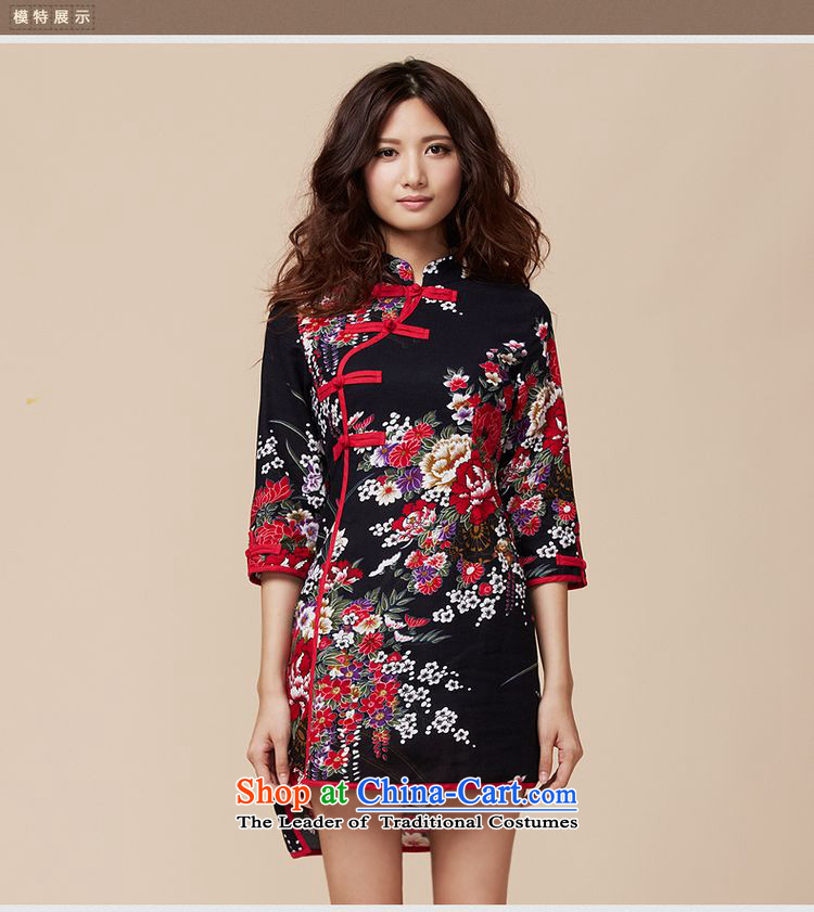 The original can be manually ethnic disc detained three-dimensional piping summer Chinese improved retro cheongsam dress black S picture, prices, brand platters! The elections are supplied in the national character of distribution, so action, buy now enjoy more preferential! As soon as possible.