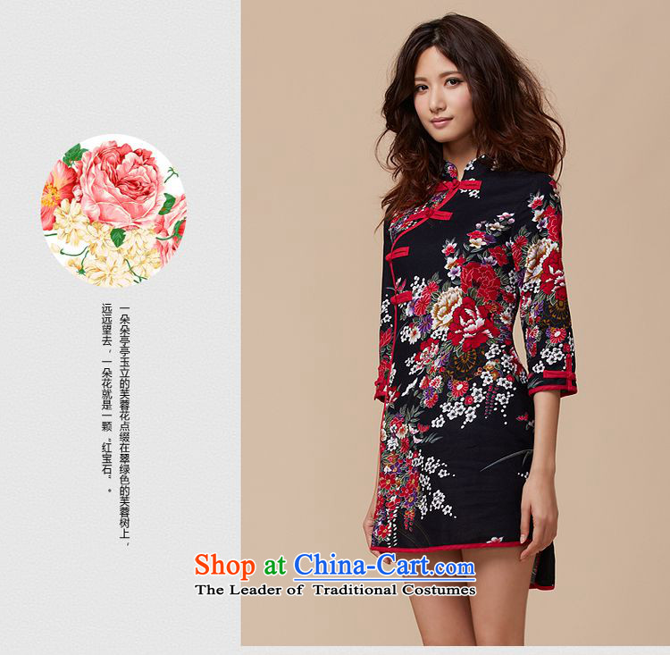 The original can be manually ethnic disc detained three-dimensional piping summer Chinese improved retro cheongsam dress black S picture, prices, brand platters! The elections are supplied in the national character of distribution, so action, buy now enjoy more preferential! As soon as possible.
