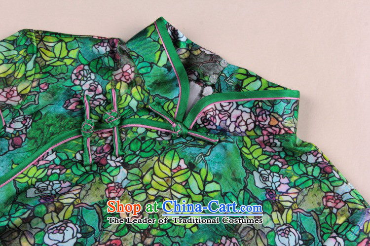 Floral women cheongsam with stylish European and American Small Tang saika herbs extract qipao sit back and relax in one of the annual meetings of the collar Silk Cheongsam green L picture, prices, brand platters! The elections are supplied in the national character of distribution, so action, buy now enjoy more preferential! As soon as possible.