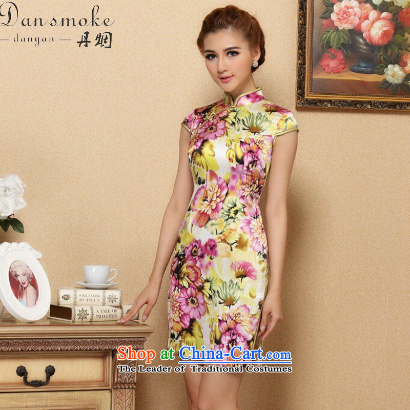 Dan smoke female cheongsam with stylish European and American Small Tang saika herbs extract qipao sit back and relax in one of the annual meetings of the collar Silk Cheongsam Figure Color S, Dan Smoke , , , shopping on the Internet