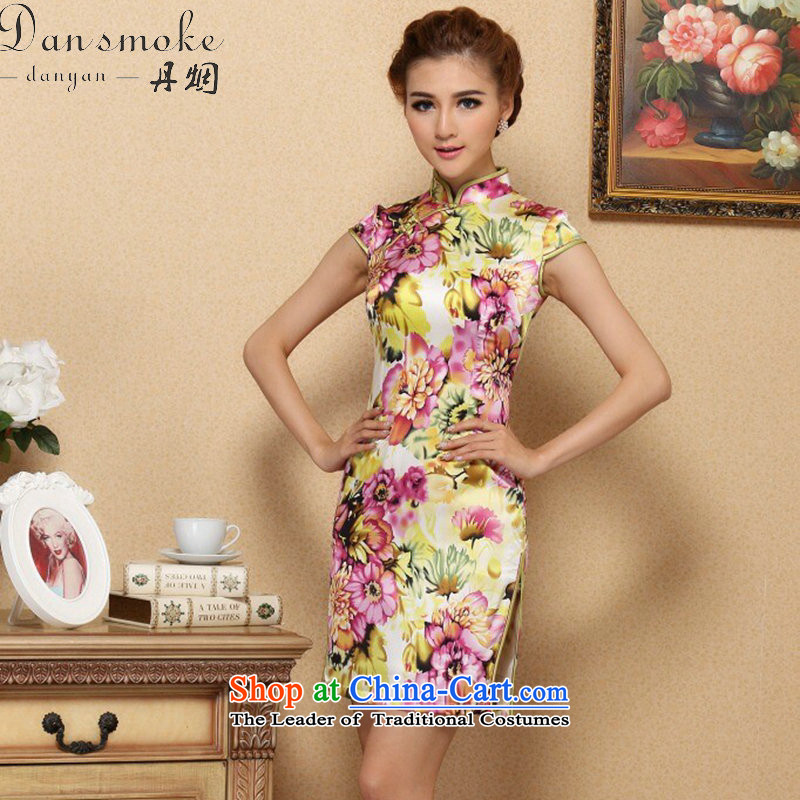 Dan smoke female cheongsam with stylish European and American Small Tang saika herbs extract qipao sit back and relax in one of the annual meetings of the collar Silk Cheongsam Figure Color S, Dan Smoke , , , shopping on the Internet