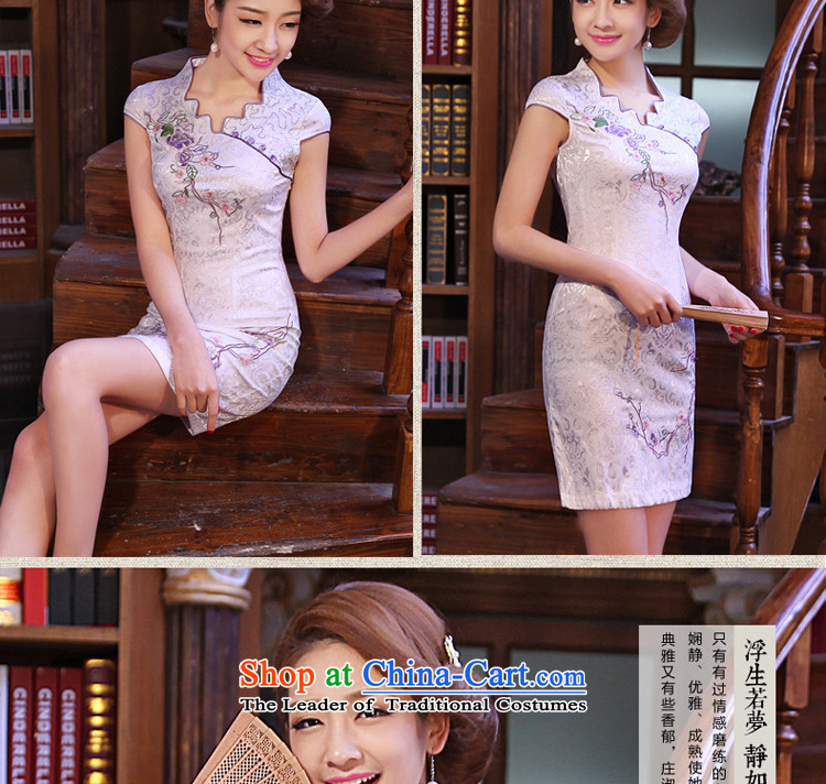 【 pro-am- 2015 new summer daily retro style short of improved cheongsam dress Sau San dresses L-42 white picture, prices, brand platters! The elections are supplied in the national character of distribution, so action, buy now enjoy more preferential! As soon as possible.