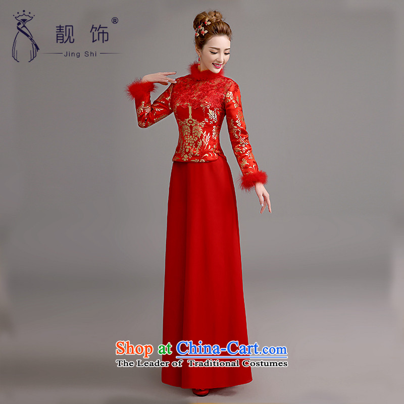 2015 new cheongsam bows services bride red retro qipao lace bows service long red winter) , qipao talks trim (JINGSHI) , , , shopping on the Internet