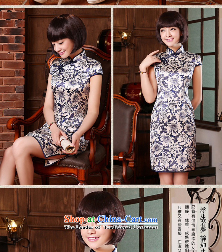 The new summer and fall with high standard of silk herbs extract porcelain retro short, improved cheongsam dress dresses porcelain S-waist 67cm photo, prices, brand platters! The elections are supplied in the national character of distribution, so action, buy now enjoy more preferential! As soon as possible.