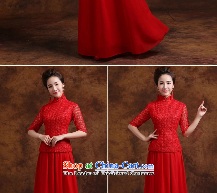 Jie mija qipao 2014 new bride stylish bows services lace in long-sleeved marriage evening dresses two kits red S picture, prices, brand platters! The elections are supplied in the national character of distribution, so action, buy now enjoy more preferential! As soon as possible.