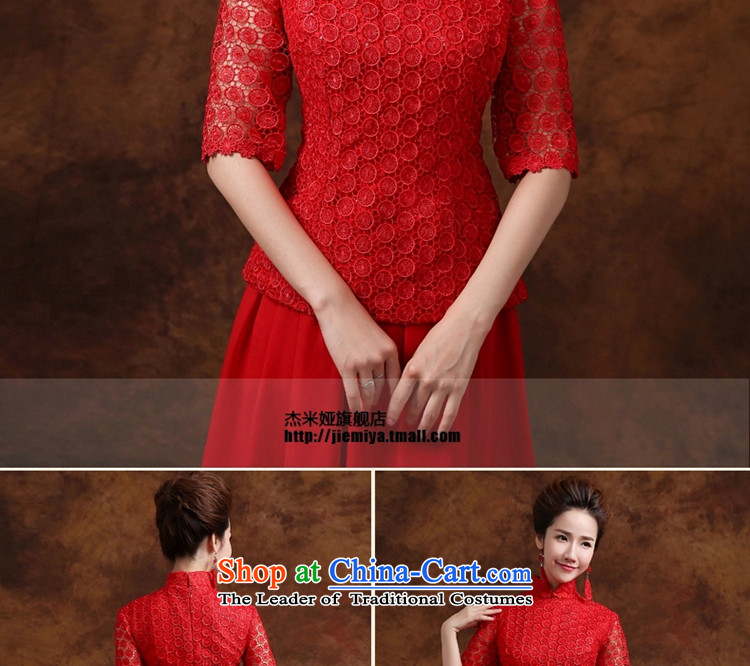 Jie mija qipao 2014 new bride stylish bows services lace in long-sleeved marriage evening dresses two kits red S picture, prices, brand platters! The elections are supplied in the national character of distribution, so action, buy now enjoy more preferential! As soon as possible.