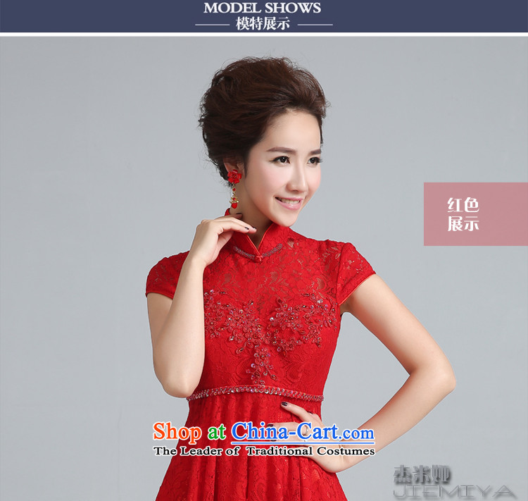 Jie Mija 2015 new cheongsam dress summer daily short qipao stylish Sau San, bows to red wedding dress RED M picture, prices, brand platters! The elections are supplied in the national character of distribution, so action, buy now enjoy more preferential! As soon as possible.