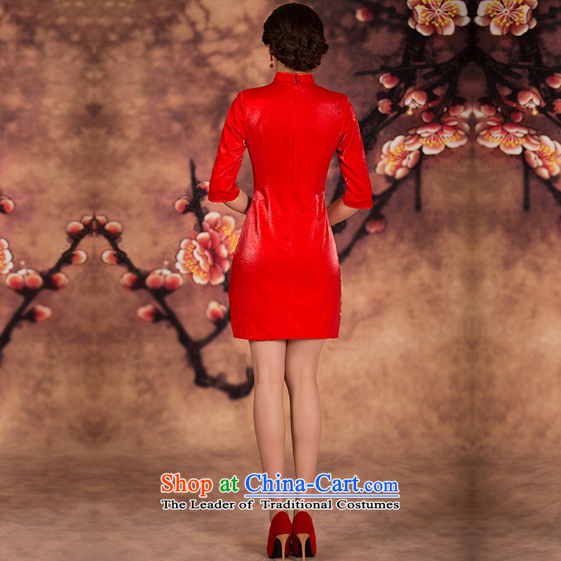  In cuff embroidered Bong-mslover short qipao bride wedding dress wedding improved short) bows services for winter QP141214 qipao RED M 2 feet) of the waist of Lisa (MSLOVER) , , , shopping on the Internet