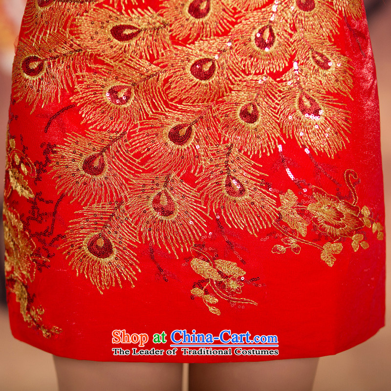  In cuff embroidered Bong-mslover short qipao bride wedding dress wedding improved short) bows services for winter QP141214 qipao RED M 2 feet) of the waist of Lisa (MSLOVER) , , , shopping on the Internet