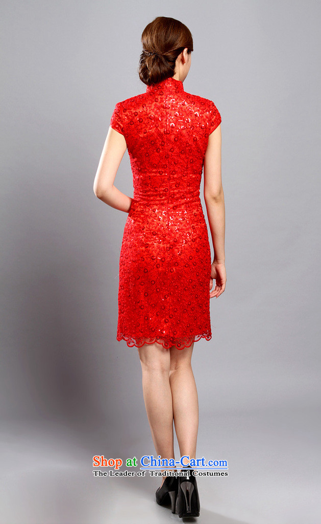 Floral cheongsam dress Summer 2015 of Chinese improved collar embroidered bead lace qipao cheongsam banquet qipao bride red XL Photo, prices, brand platters! The elections are supplied in the national character of distribution, so action, buy now enjoy more preferential! As soon as possible.