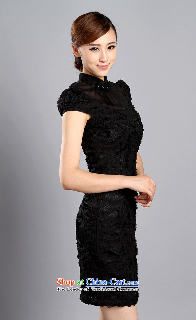 Dan smoke cheongsam dress Summer 2015 of Chinese improved collar embroidered bead lace qipao cheongsam banquet qipao 893# bride black L picture, prices, brand platters! The elections are supplied in the national character of distribution, so action, buy now enjoy more preferential! As soon as possible.