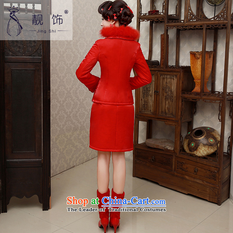 The new 2015 International Friendship bride Winter Package qipao thick red cotton folder marriage bows services red clip cotton qipao 006 S talks trim (JINGSHI) , , , shopping on the Internet