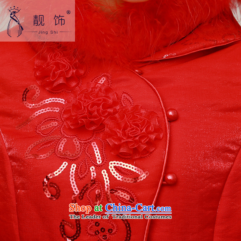 The new 2015 International Friendship bride Winter Package qipao thick red cotton folder marriage bows services red clip cotton qipao 006 S talks trim (JINGSHI) , , , shopping on the Internet