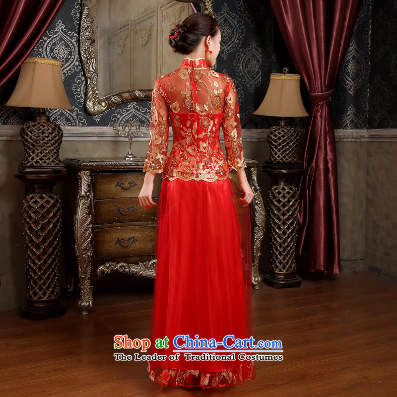 Lan-yi marriages cheongsam dress spring bows new retro improved cheongsam dress kit red Wedding Dress Code Red L waist 2.1 foot, Yi (LANYI) , , , shopping on the Internet