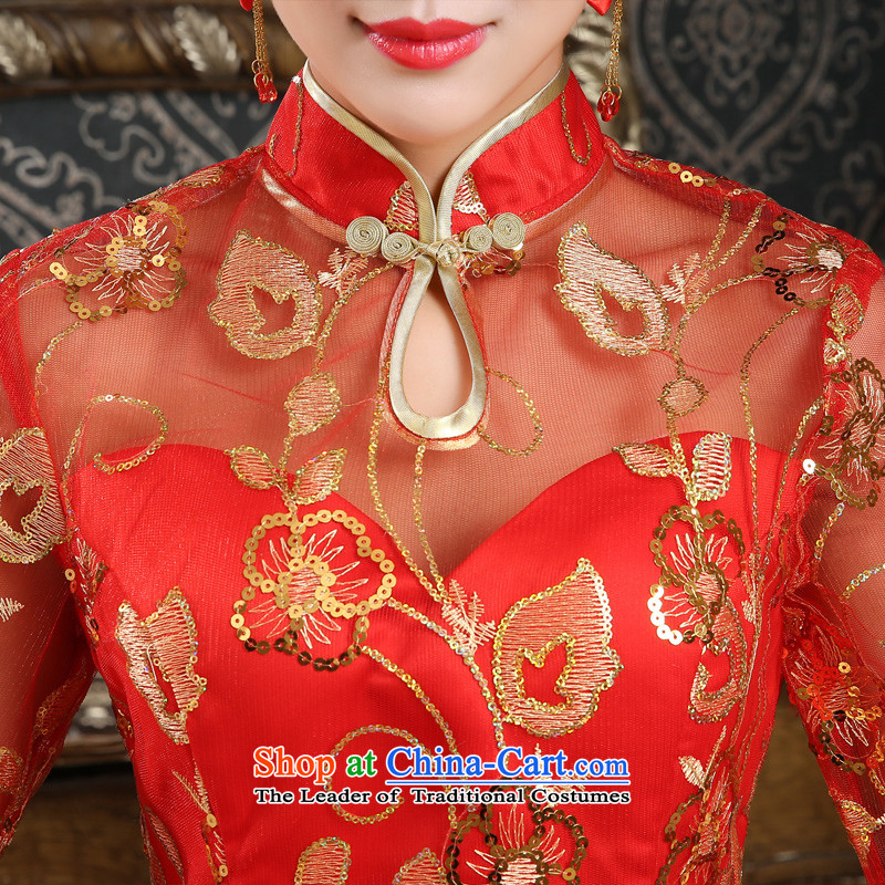 Lan-yi marriages cheongsam dress spring bows new retro improved cheongsam dress kit red Wedding Dress Code Red L waist 2.1 foot, Yi (LANYI) , , , shopping on the Internet