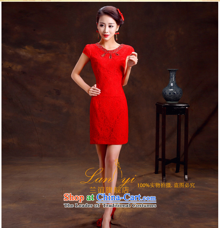 Lan-yi marriages cheongsam dress 2015 Spring bows new retro improved cheongsam dress of autumn and winter red wedding dress , polite L code waist 2.1 foot picture, prices, brand platters! The elections are supplied in the national character of distribution, so action, buy now enjoy more preferential! As soon as possible.