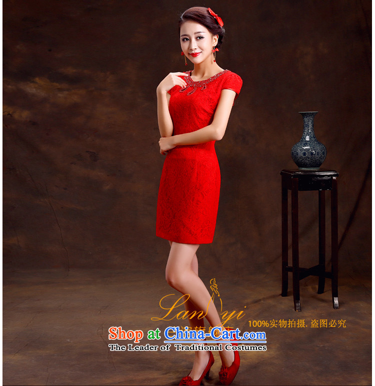 Lan-yi marriages cheongsam dress 2015 Spring bows new retro improved cheongsam dress of autumn and winter red wedding dress , polite L code waist 2.1 foot picture, prices, brand platters! The elections are supplied in the national character of distribution, so action, buy now enjoy more preferential! As soon as possible.