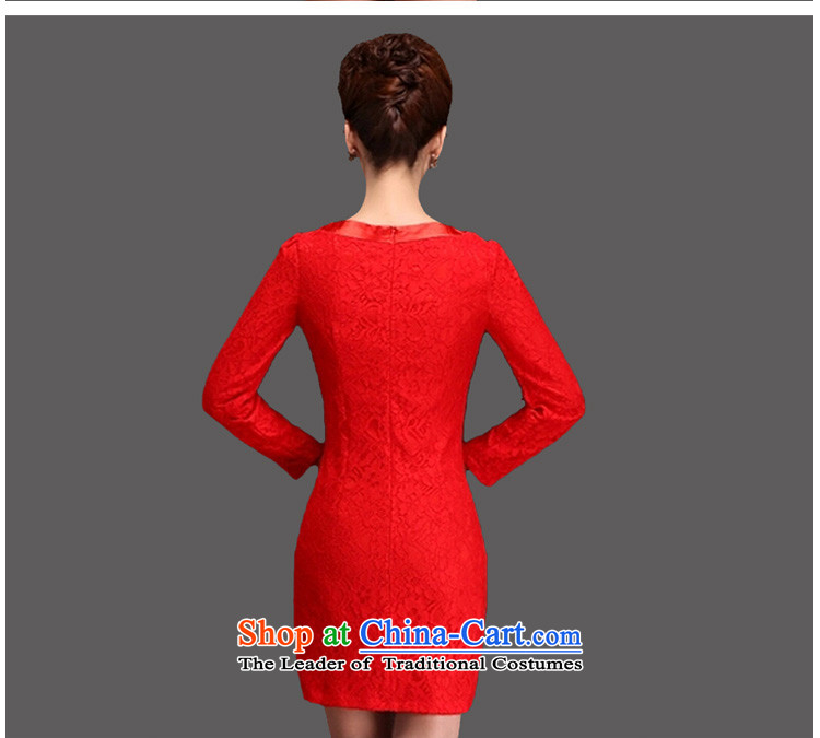 Lan-yi marriages cheongsam dress 2015 Spring bows new retro improved cheongsam dress of autumn and winter red wedding dress , polite L code waist 2.1 foot picture, prices, brand platters! The elections are supplied in the national character of distribution, so action, buy now enjoy more preferential! As soon as possible.