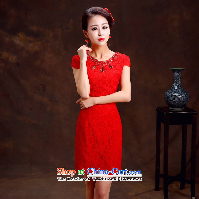 Lan-yi marriages cheongsam dress 2015 Spring bows new retro improved cheongsam dress of autumn and winter red wedding dress , polite L code waist 2.1 foot, Yi (LANYI) , , , shopping on the Internet