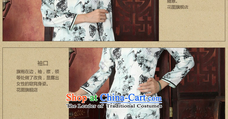 Floral qipao female Tang Dynasty Chinese herbs extract collar long-sleeved qipao retro annual cheongsam silk dresses video thin 1032# XL Photo, prices, brand platters! The elections are supplied in the national character of distribution, so action, buy now enjoy more preferential! As soon as possible.