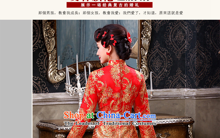 The talks with the autumn and winter 2015 new red marriages bows services improved long-sleeved red retro cheongsam dress of Qipao  XXL picture, prices, brand platters! The elections are supplied in the national character of distribution, so action, buy now enjoy more preferential! As soon as possible.