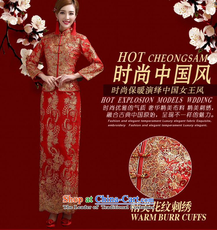 Yong-yeon and 2015 New Chinese wedding dress Sau Wo service long cotton bows to sepia bride qipao autumn and winter red cotton red in winter the folder unit of the autumn cuff XXL picture, prices, brand platters! The elections are supplied in the national character of distribution, so action, buy now enjoy more preferential! As soon as possible.